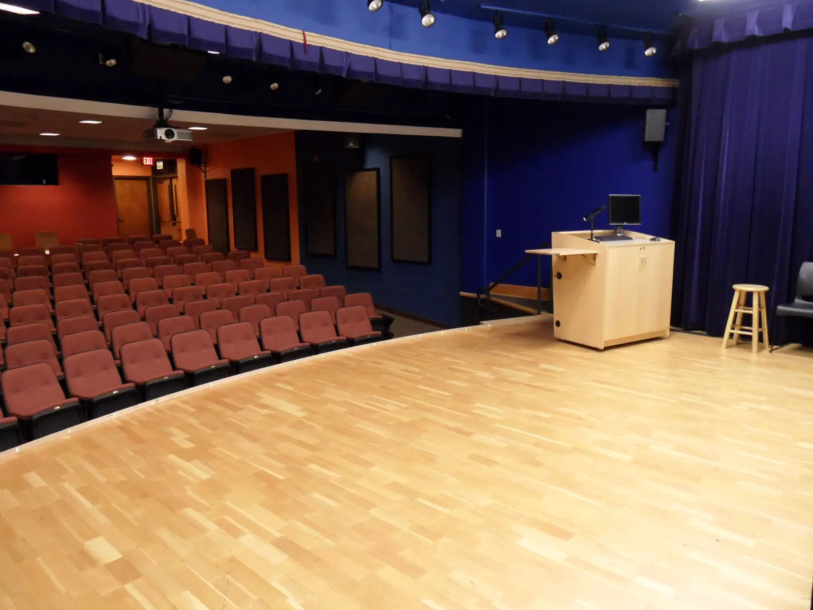The McLoughlin Auditorium, a large theatre space with dozens of seats, located at the Oregon City campus The McLoughlin Auditorium, a large theatre space with dozens of seats, located at the Oregon City campus